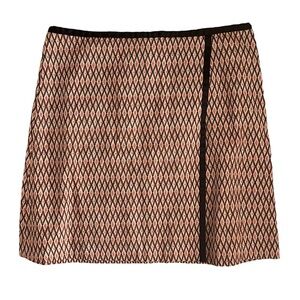 NWOT WORTH orange diamond print silk blend skirt size 8 new without tags